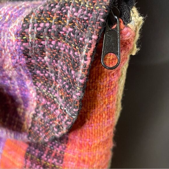 Boho Hippie Cloth Crossbody Orange Purple Gray Blue Adjustable Black Strap - Picture 4 of 11